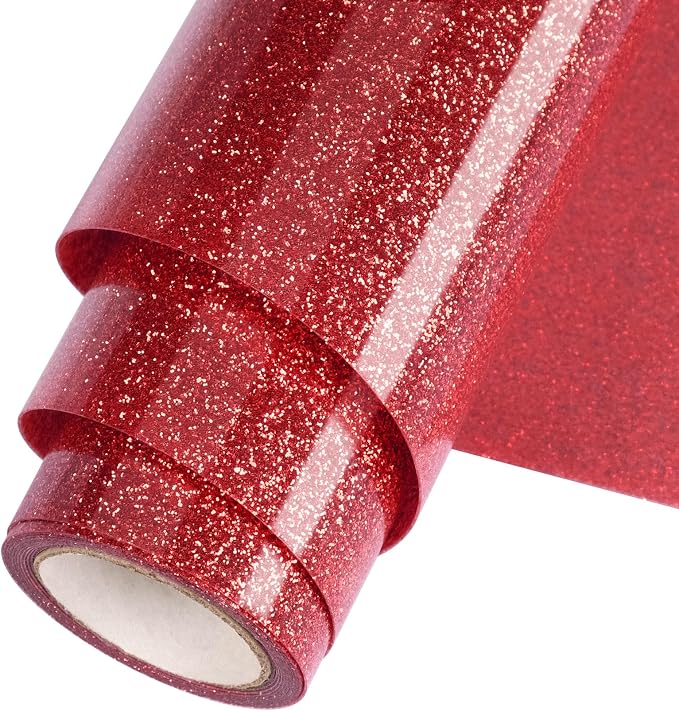 Red Glitter HTV Heat Transfer Vinyl Roll 12inch x 5 ft