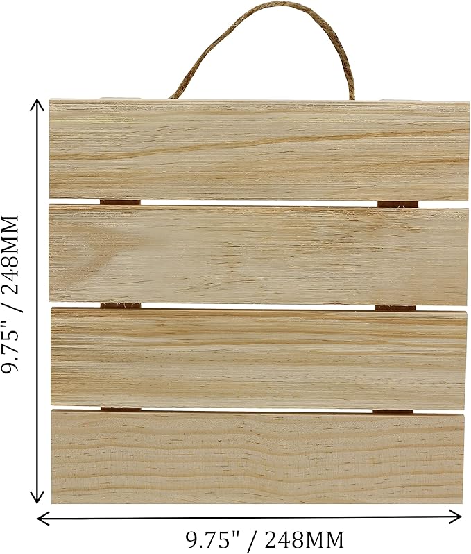 Creative Hobbies 10x10 Inch Unfinished Wood Hanging Plaque