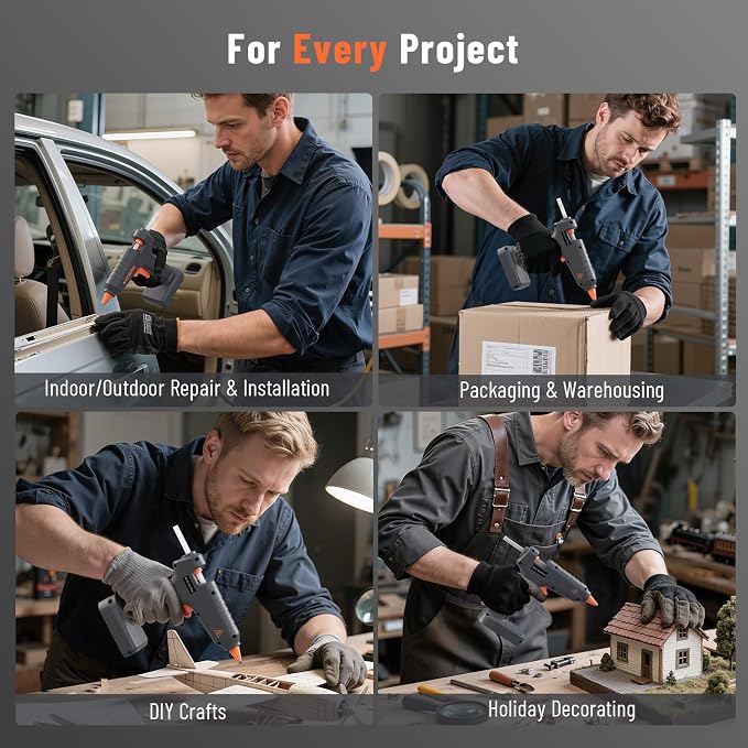 Katerk 12V Cordless Hot Glue Gun Kit