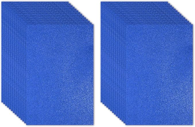 PATIKIL 30Sheets Dark Blue EVA Glitter Foam Sheet 11.8 x 7.9 Inch 2mm Thick