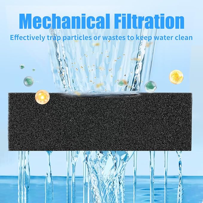 AQUANEAT 2 Pack Aquarium Bio Sponge Filter Media Pad Cut-to-Size Open Cell Foam