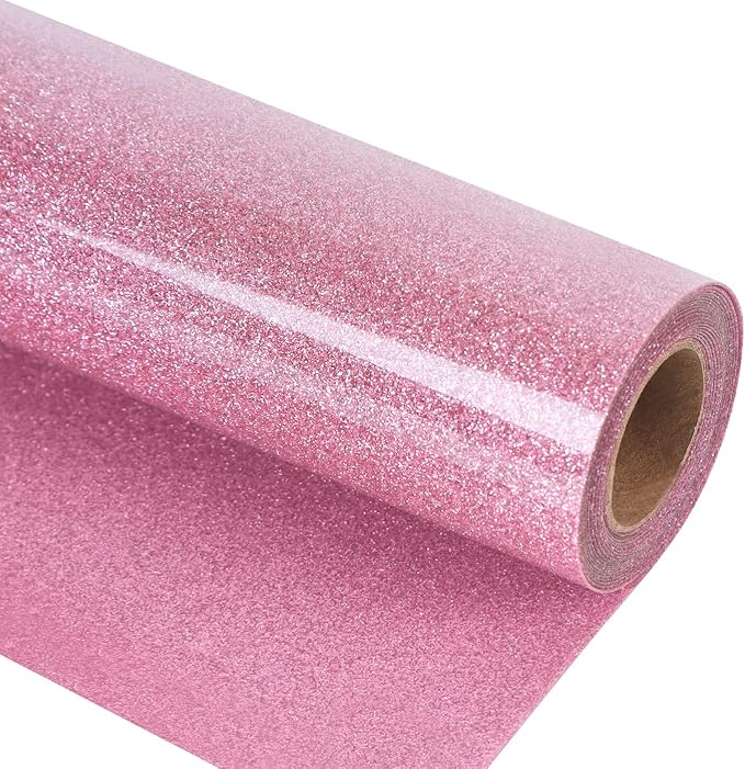 guangyintong Glitter Pink Heat Transfer Vinyl HTV Rolls, Glitter Pink HTV Vinyl