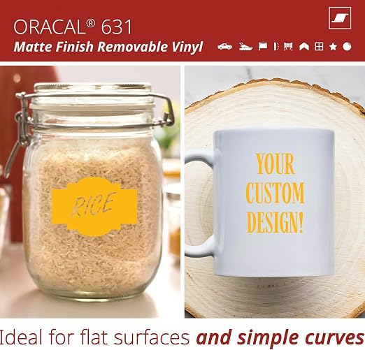 ORACAL 631 Matte Signal Yellow Vinyl Durable Roll Easy to Weed Permanent