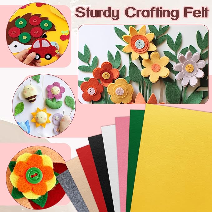 Luomorgo 8 Pcs 8 x 12 Inch Stiff Felt, 2mm Thick,