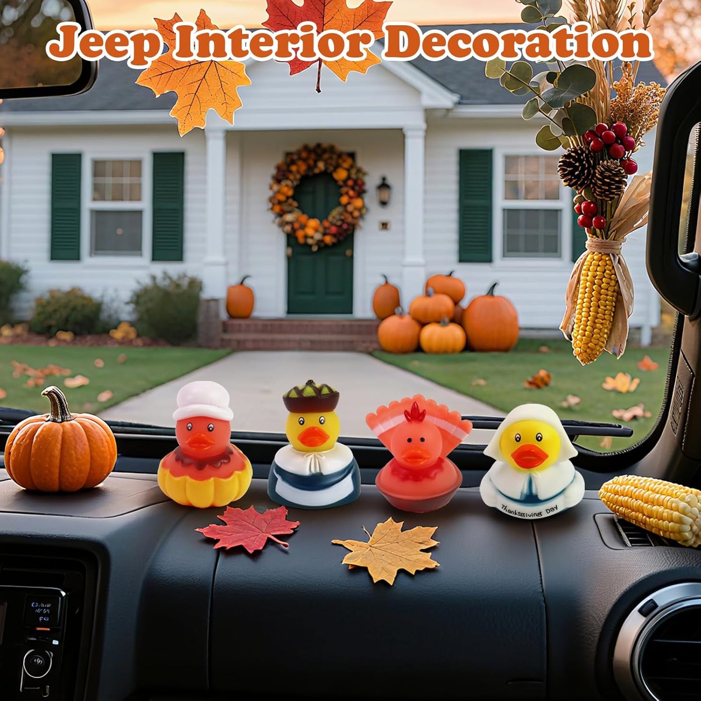 Thanksgiving Rubber Ducks for Jeeps | 24Pc Bulk Turkey Duck Toys for Toddlers & Kids | Ducking Party Favors, Bathtub & Pool Fun, Baby Shower Games, Tiny Fall Decor and Gifts (Non-Toxic)
