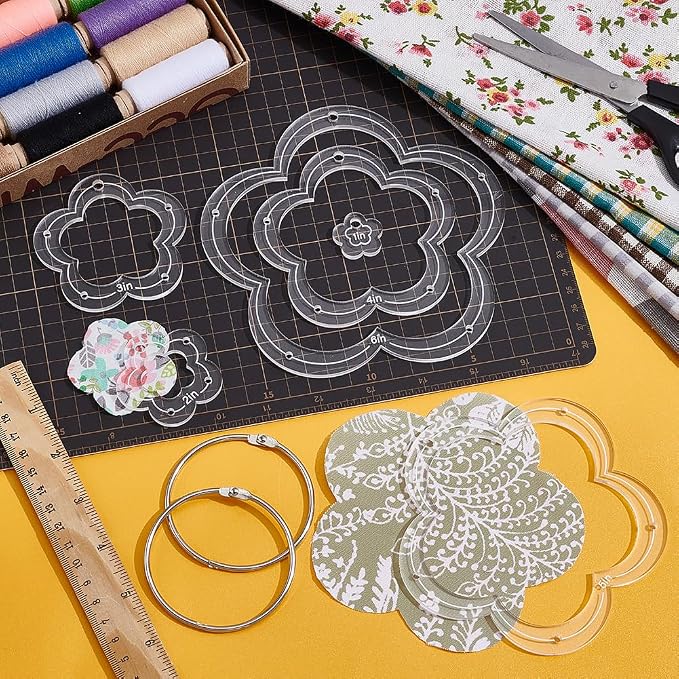 NBEADS 6Pcs Acrylic Quilting Templates Set