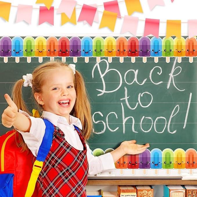 FYSUIMU 65.6 Ft Summer Bulletin Board Borders Ice Cream Border Classroom