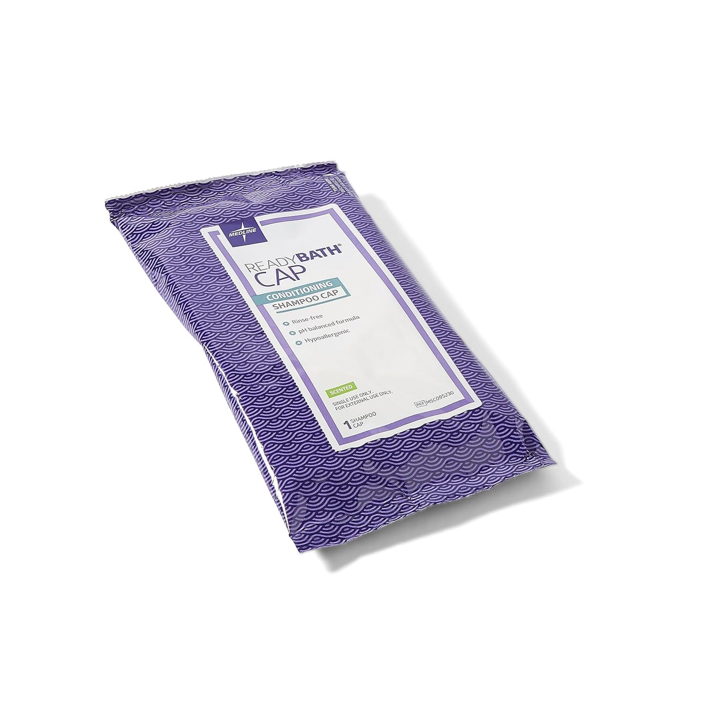 Medline ReadyBath Scented Rinse-Free Shampoo Cap with Conditioner, 30 Count
