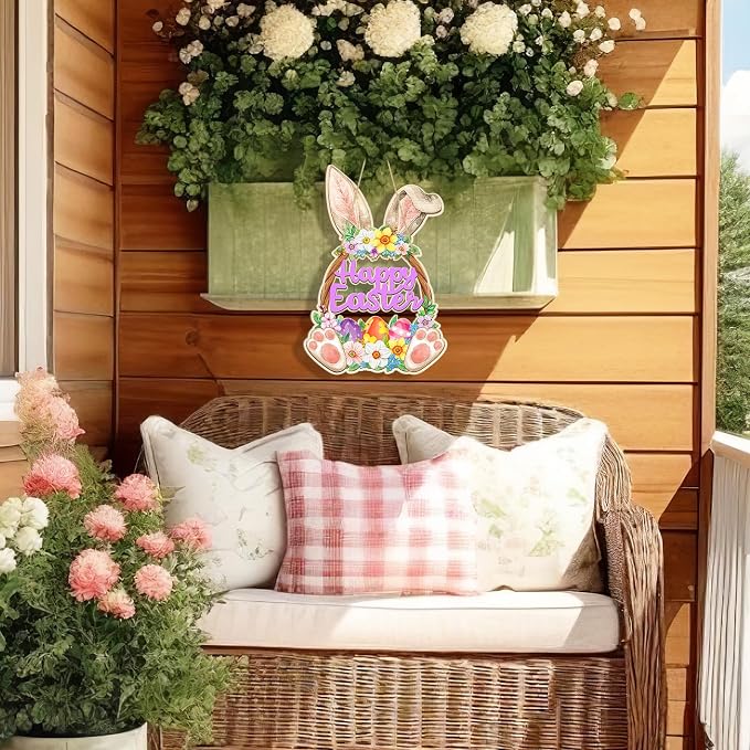 Large Size 12" Wooden Easter Ornaments to Paint, Wooden DIY Blank Unfinished
