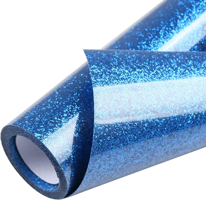 TORC Royal Blue Glitter HTV Heat Transfer Vinyl Roll 12 inch x 5 ft Iron on