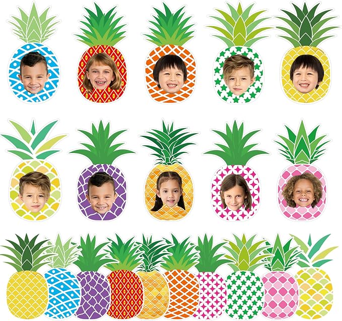 gisgfim 80Pcs Summer Cutouts Pineapple Decoration Bulletin Board Luau Tropical