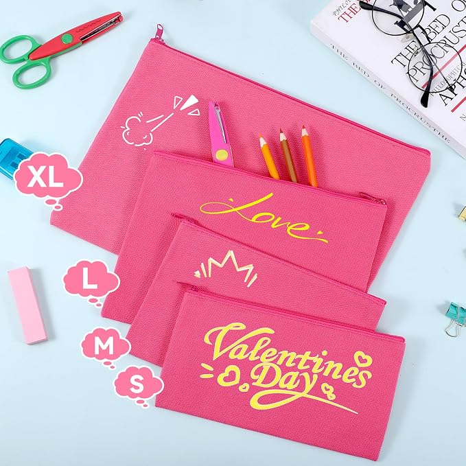 12 Pieces Cotton Canvas Makeup Bag, Blank DIY Craft Bag