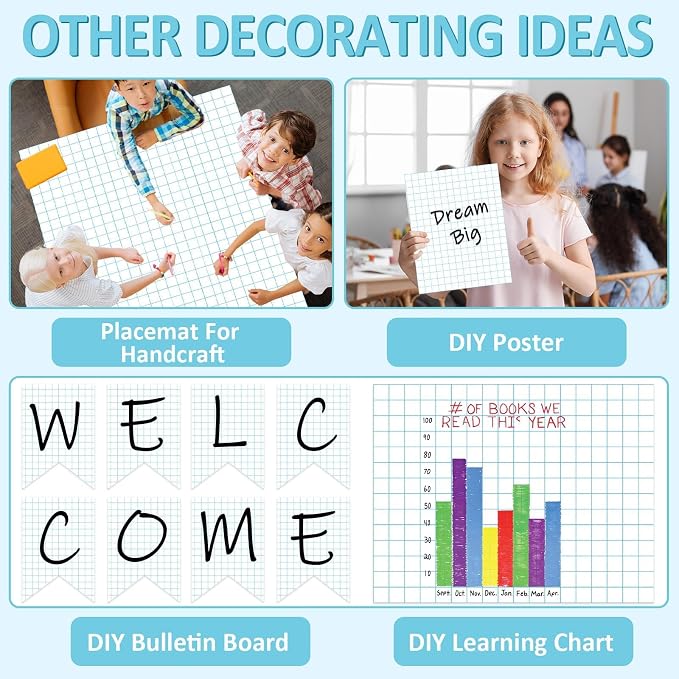 Qyeahkj Blue Checked Bulletin Board Paper Roll Blue White Bulletin Board