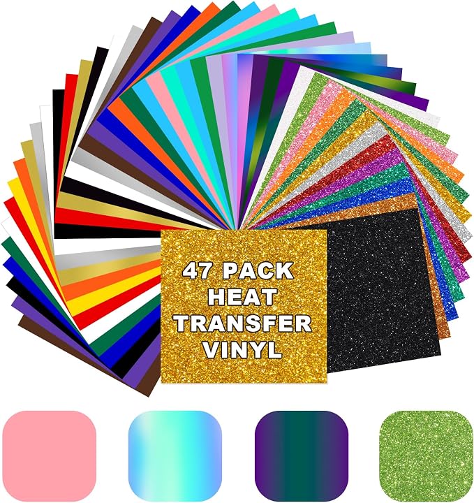 Heat Transfer Vinyl Bundle-47 Pcs 12" x 10" Iron on Vinyl