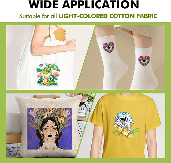 A-SUB Sublimation HTV Vinyl for Light Fabric, 12 Inch X 10 FT | Matte Clear