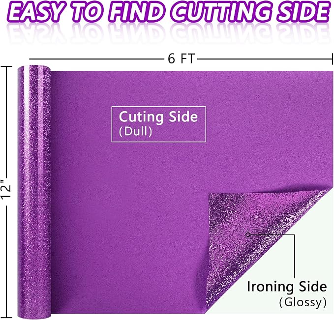 TORC Purple Glitter HTV Purple Heat Transfer Vinyl HTV Rolls