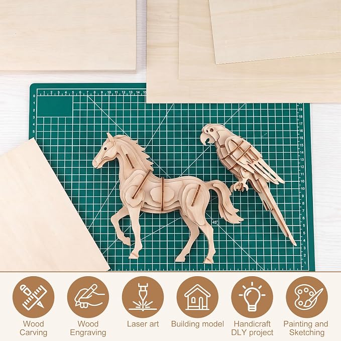 SiliFine 8x12+12x18 Inch 24 Pack Basswood Sheets