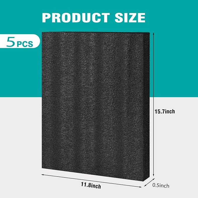 AurDo 5 Pcs Black Polyurethane Foam Sheet, Toolbox Storage