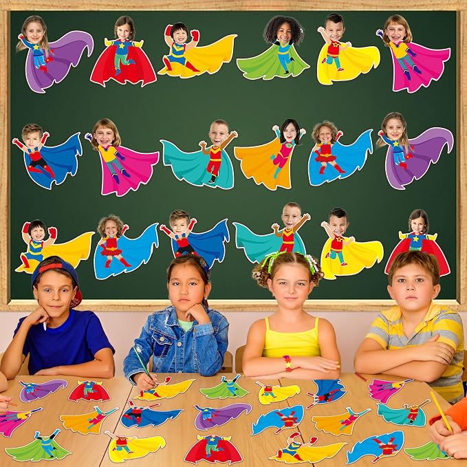 gisgfim 80Pcs Super Theme Hero Cutouts Back to School Decorations Bulletin