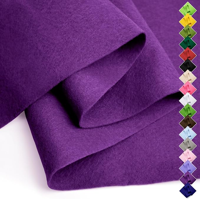 Soft Felt Fabric Sheet 18" x 36", 1.6mm Acrylic Craft Felt, Large Precut Sheet