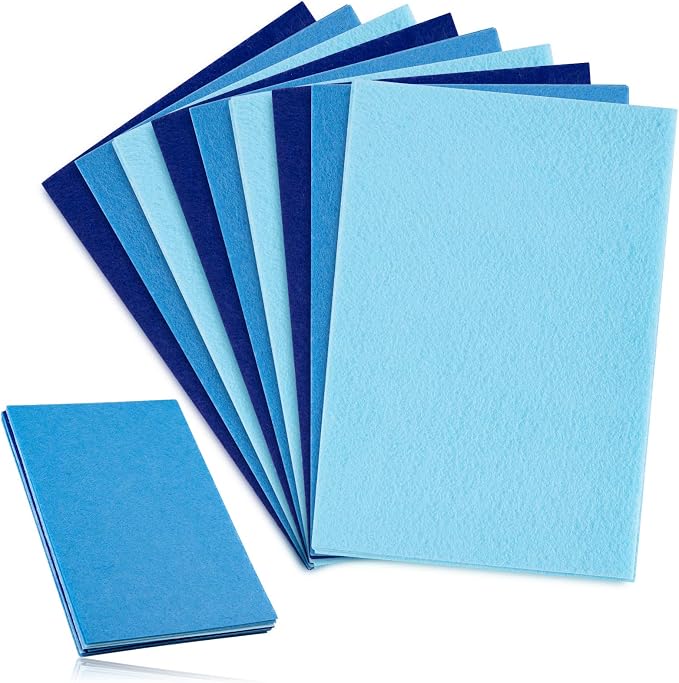 Whaline 18 Pcs Felt Fabric Sheets Assorted Blue Craft Felt Pack