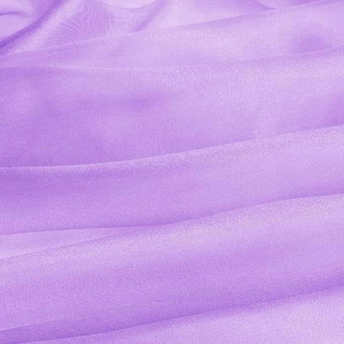 VACVELT Light Purple Sheer Organza Fabric by The Yard 60" Wide |