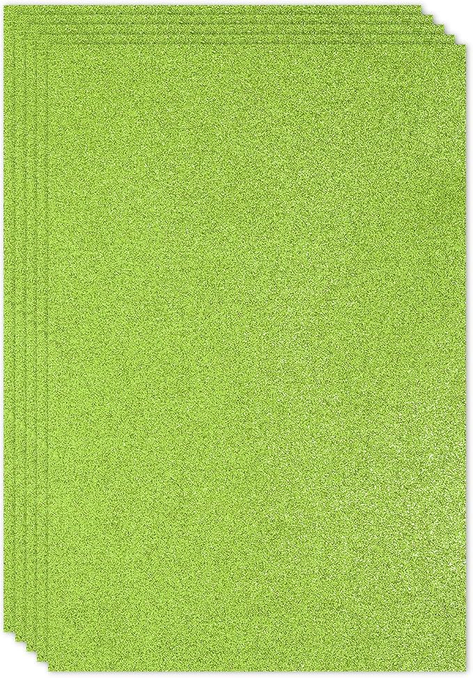 PATIKIL Light Green Shiny EVA Glitter Foam Sheet 11.8 x 7.9 Inch 2mm Thick