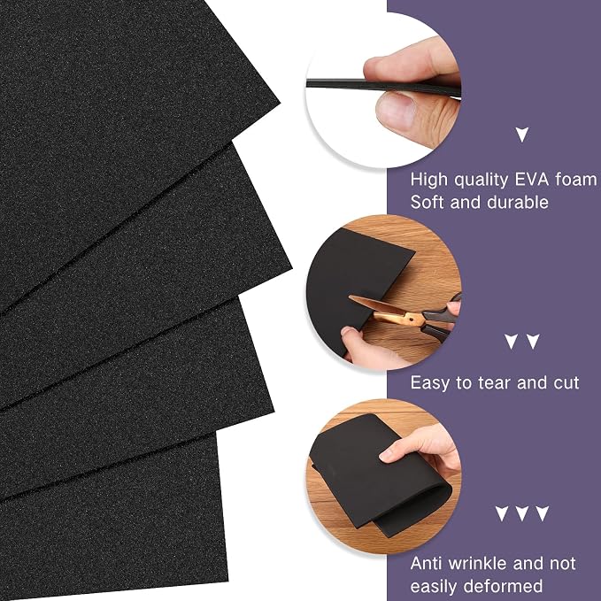 Innconee 15 Pcs Embroidery Foam 3mm Thick 10 x 15 Inch 3D Puffy EVA Foam Sheets