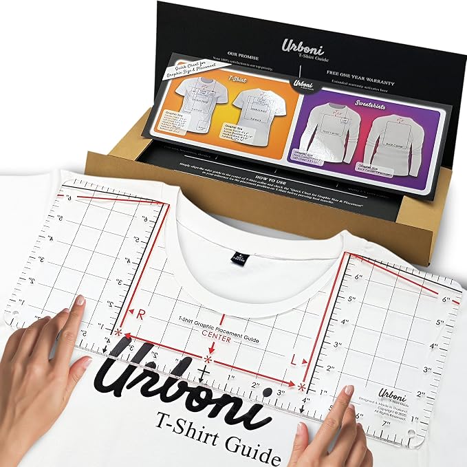 Tshirt Ruler Guide for Vinyl Alignment, Shirt Measurement Tool Placement Center