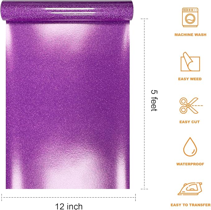 Glitter HTV Heat Transfer Vinyl Rolls