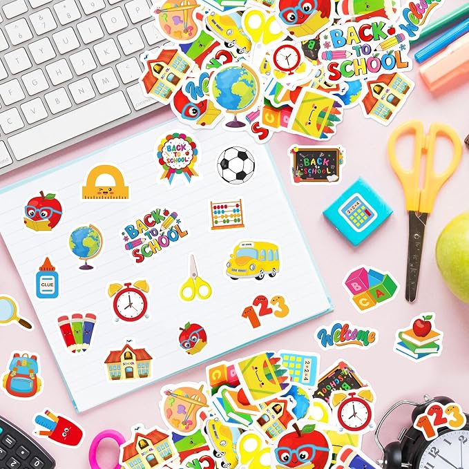 300Pcs Back to School Foam Stickers, Colorful Self-Adhesive First Day of School