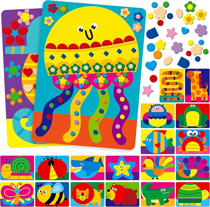 SpriteGru Foam Sticker Art Activity, 20 Animals