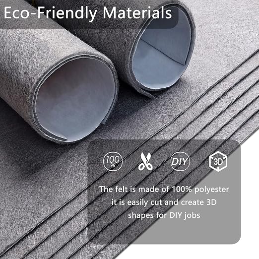 Jtnohx Self Adhesive Felt Sheets, 12 Pieces Felt Fabric