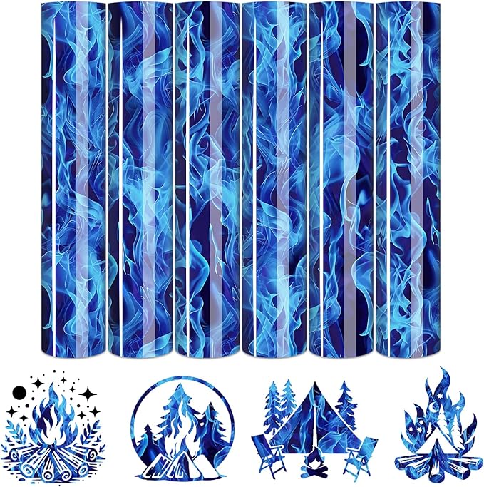 Tintnut Blue Flame Heat Transfer Vinyl, stretch washable, suitable