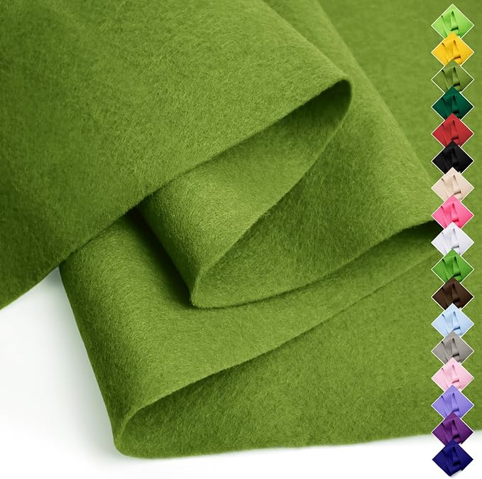 Soft Felt Fabric Sheet 18" x 36", 1.6mm Acrylic Craft Felt, Moss Green | Soft