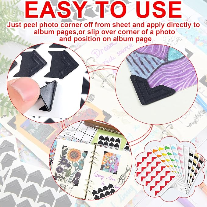 Pajean 720 Pieces Photo Corners Self Adhesive Photo Corners