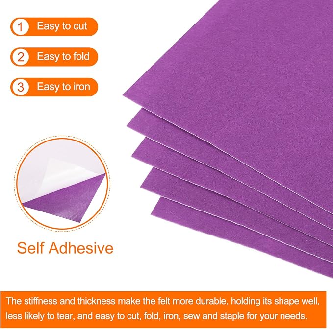 MECCANIXITY Adhesive Felt Sheets, Felt Fabric Crafts Back Adhesive Felt Sheets