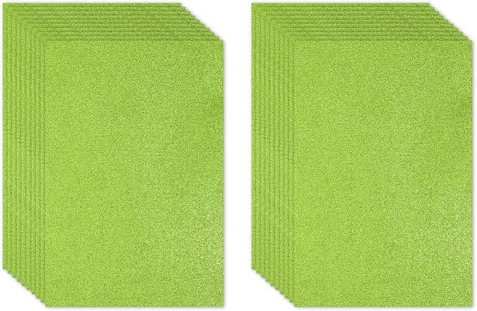 PATIKIL Light Green Shiny EVA Glitter Foam Sheet 11 x 8 Inch 2mm Thick Sparkle