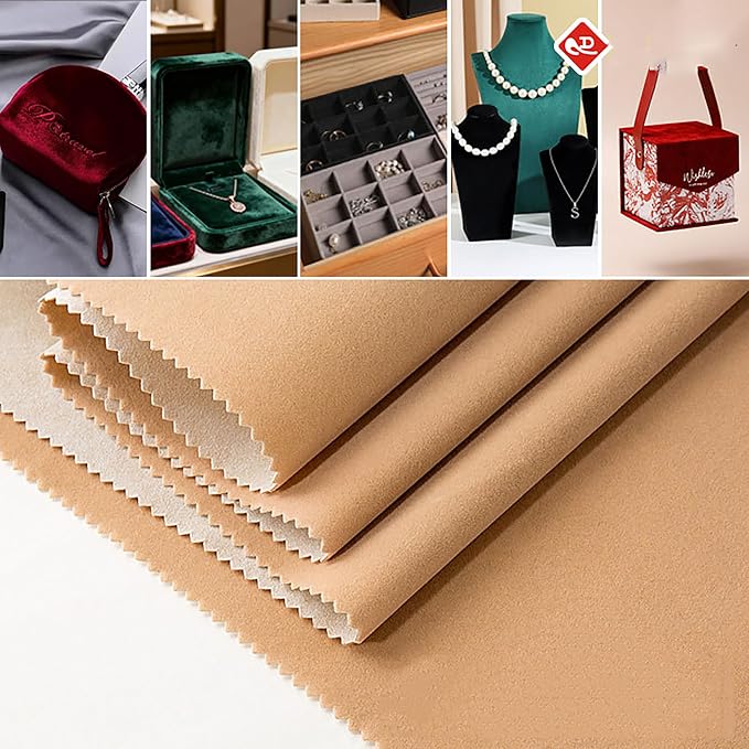 Apricot Large Size Self Adhesive Soft Velvet Drawer Liner DIY Fabric Felt Liner