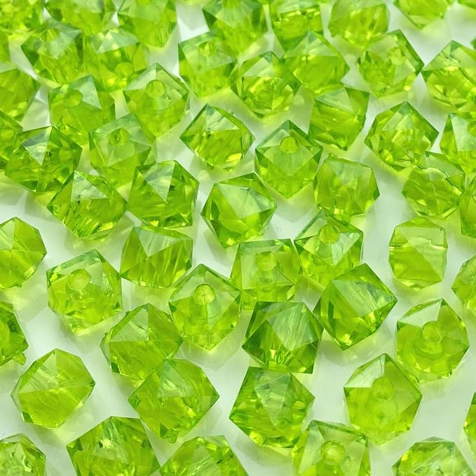200pcs 10mm Acrylic Cube Faceted Beads Colorful Square Plastic Spacer Beads