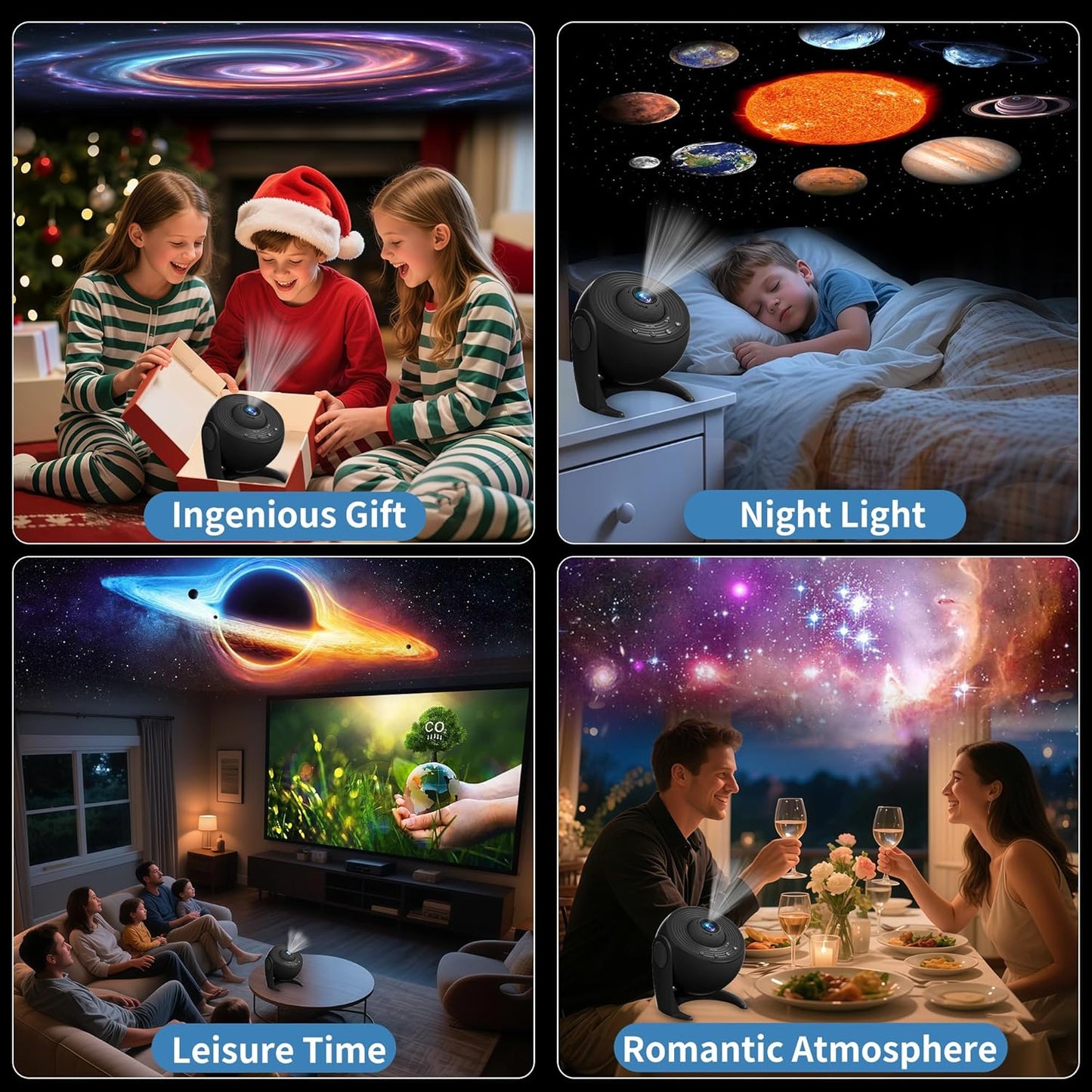 Galaxy Projector for Bedroom, 13 in 1 Planetarium Star Projector with Solar System & Constellation, 360° Rotating Galaxy Light, Space Night Light for Kids Adults Gifts