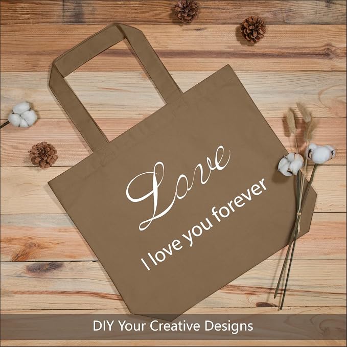 TOPDesign 3-Pack Super Strong Large 12oz Cotton Canvas Tote Bags, Reusable
