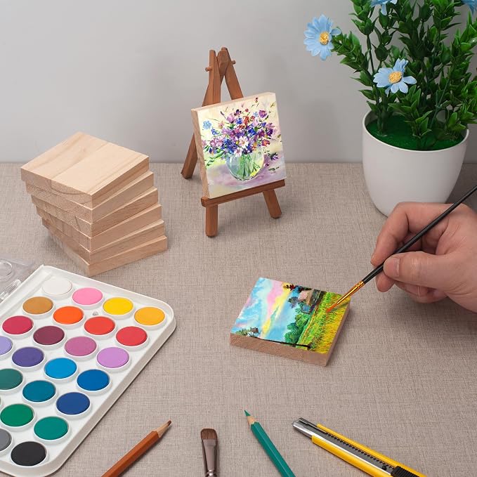 3″ X 3″ Wood Squares Wooden Blocks
