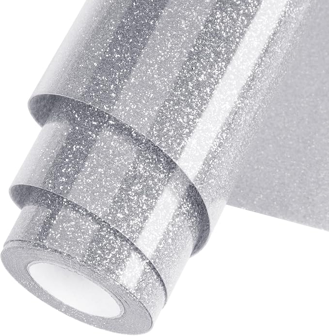 Silver Glitter HTV Heat Transfer Vinyl Roll 12inch x 20 ft