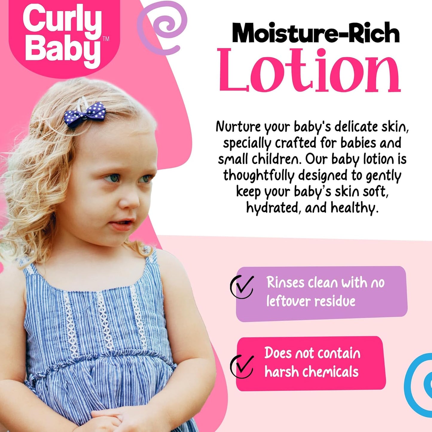 Moisturizing Body Lotion for Babies, Dermatologist-Tested, Fast-Absorbing & Non-Greasy, Softens & Hydrates Baby's Sensitive Skin, Daily Use for Newborns & Toddlers - 16 oz