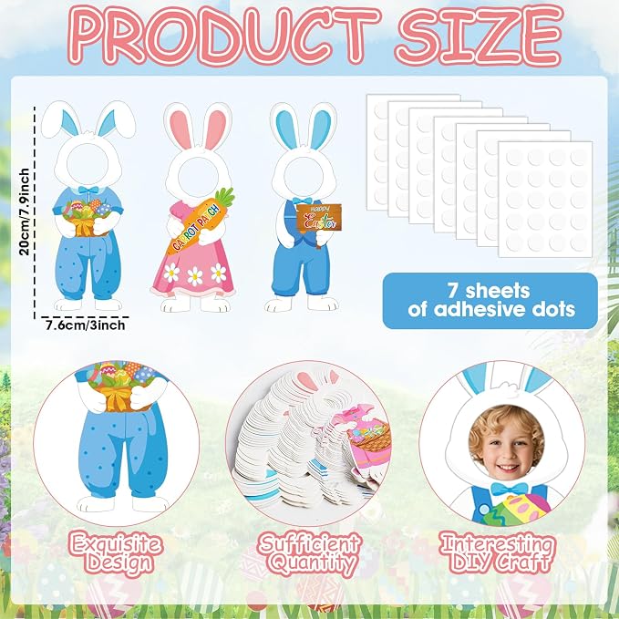 48 Set Easter Bunny Egg Cutouts
