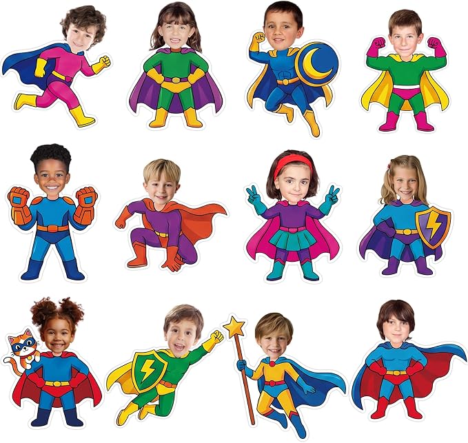 120pcs Super Theme Cutouts Colorful Comic Bulletin Board Decorations Back to