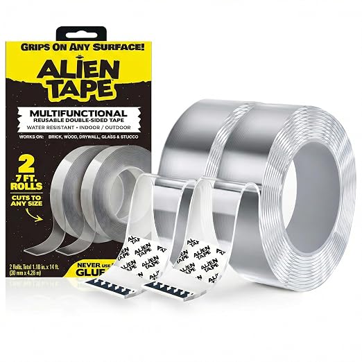 ALIEN TAPE Heavy Duty Double Sided Tape, Nano Tape, Feet Clear Adhesive Tape