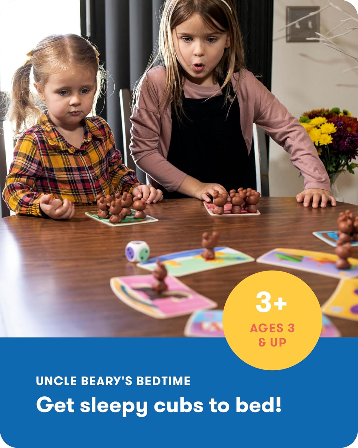 SimplyFun Uncle Beary’s Bedtime - an Engaging and Educational Toddler Game - Learn to Develop Counting Skills, Focus and Self Control - 2 to 4 Players, for Kids Ages 3 & Up