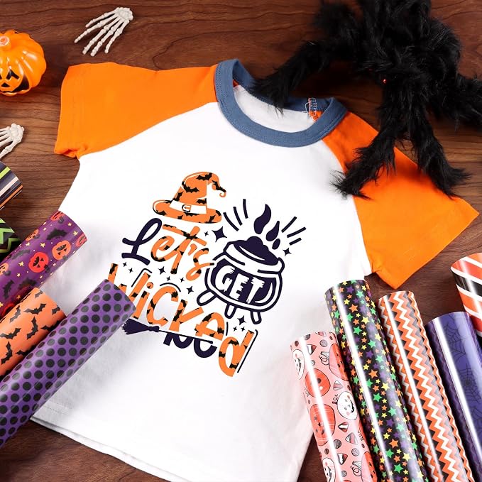 Tintnut Halloween Pumpkin Bat HTV Vinyl, stretch washable, works